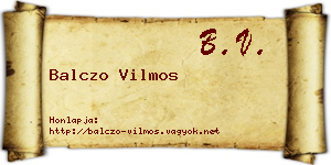 Balczo Vilmos névjegykártya
